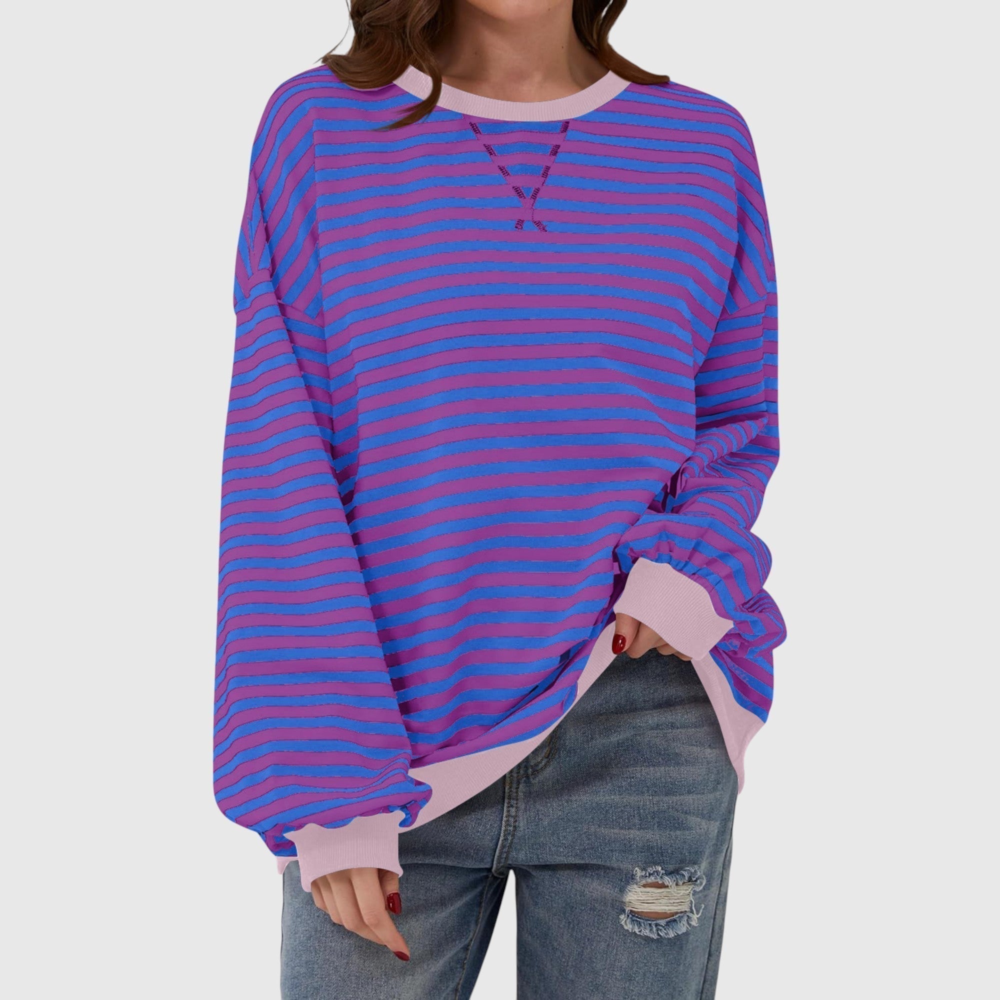 Petra | Csíkos laza hosszú ujjú blúz