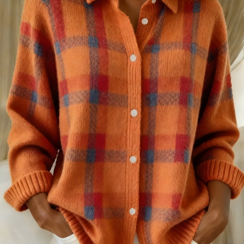 Anna | Puha kockás kötött kardigán