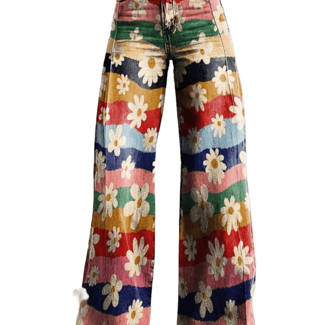 Léon - Elegáns Virágmintás Nadrágok