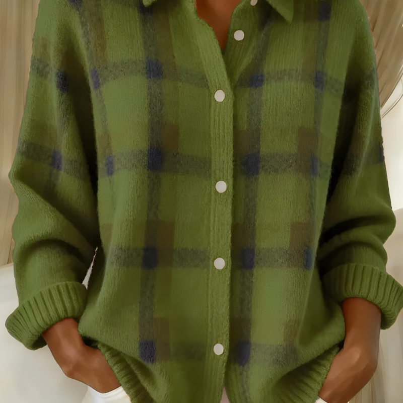 Anna | Puha kockás kötött kardigán