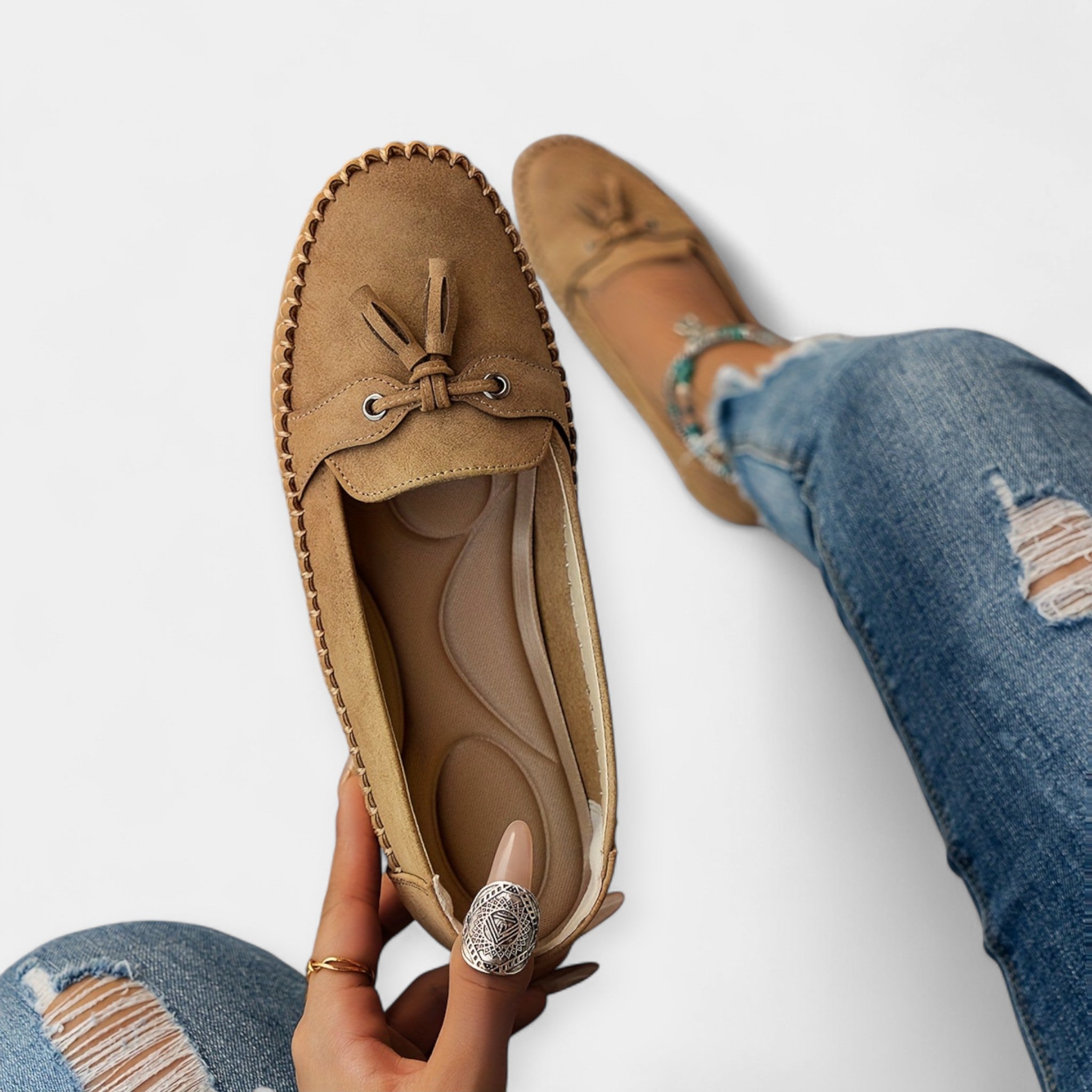 Mira | Kényelmes női loaferek masnival