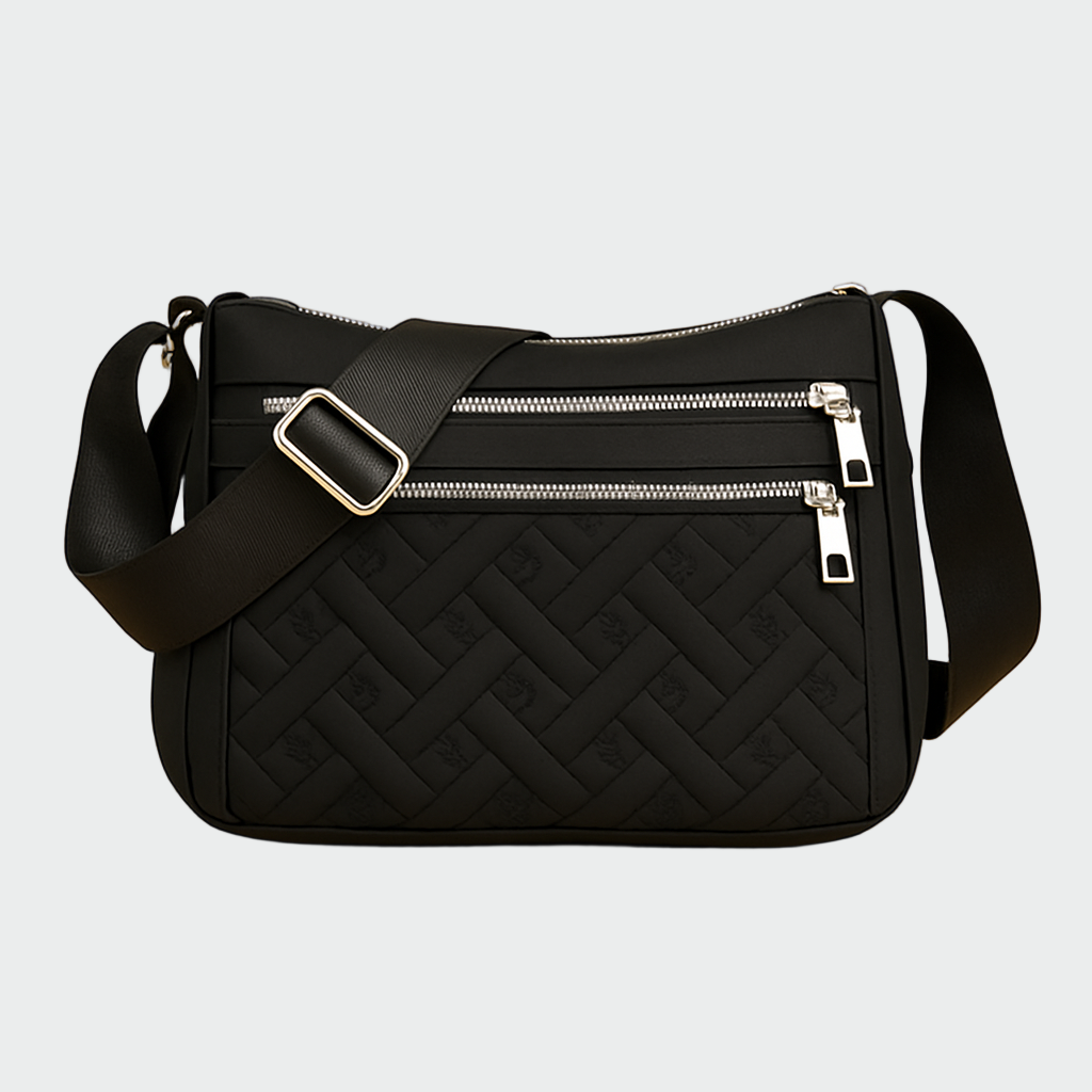 Jázmin | Fekete steppelt női válltáska