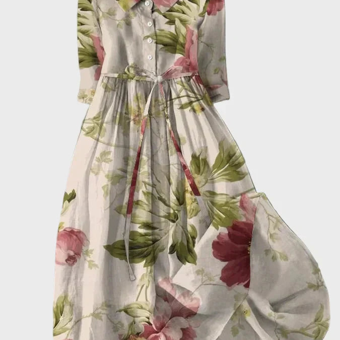 Vanda | Romantikus hosszú virágmintás ruha