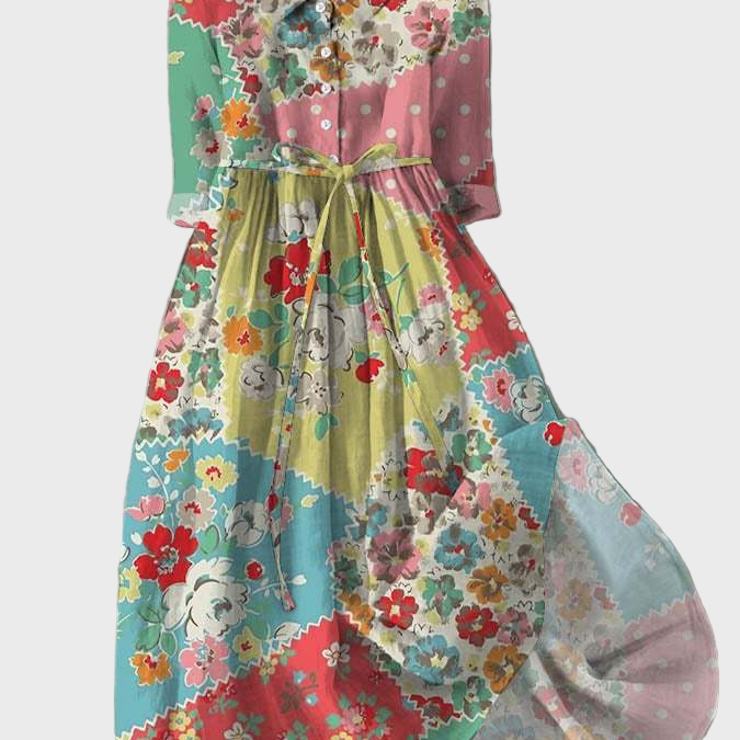 Luca | Színes patchwork hosszú ruha