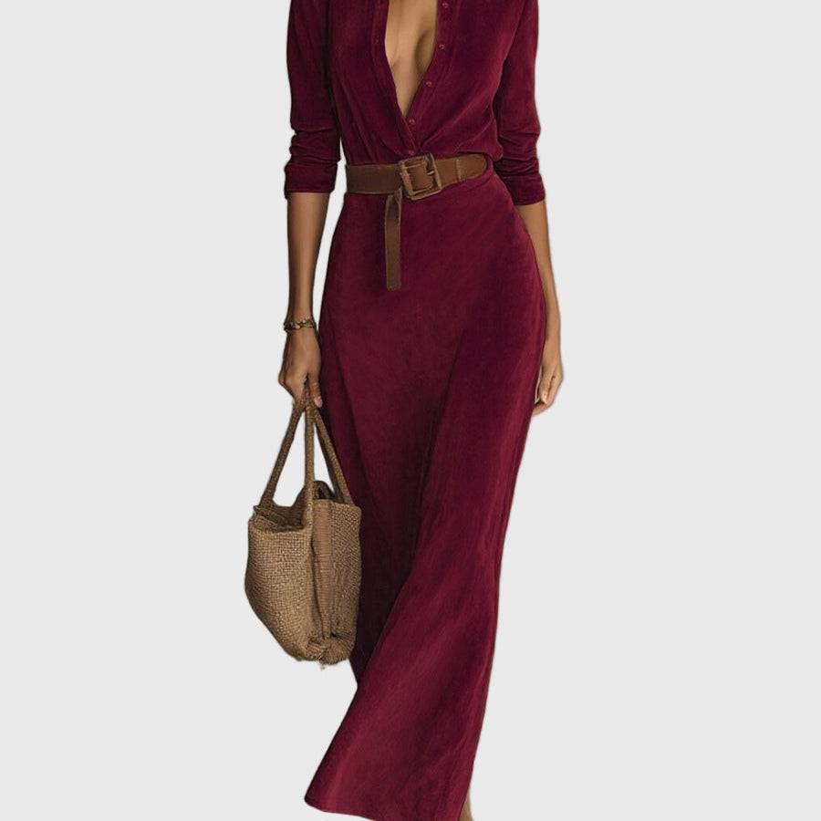 Janeta | Luxus velúr maxi ruha