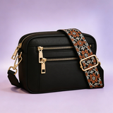 Panna | Fekete elegáns válltáska arany részletekkel
