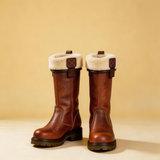 Judit | Barna bőr téli cipők