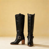 Móna | Bézs magas cowboy cipők női