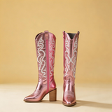 Lili | Fényes rózsaszín cowboy cipők