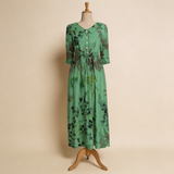 Fanni | Zöld maxi ruha gombokkal