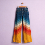 Piroska - Elegáns Retro Zigzag Nadrág