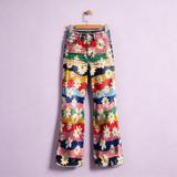 Léon - Elegáns Virágmintás Nadrágok