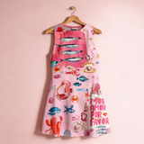 Mirava | Rózsaszín mintás mini ruha