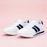 Róza | Férfi fehér sportcipő kék részletekkel