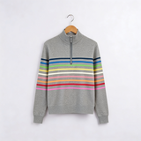 Vienna | Szivárványcsíkos cipzáras pulóver