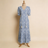 Betina | Nyári földszínű maxi ruha