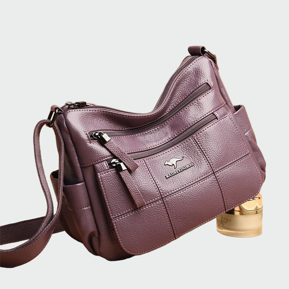 Virág | Fekete válltáska praktikus dizájnnal