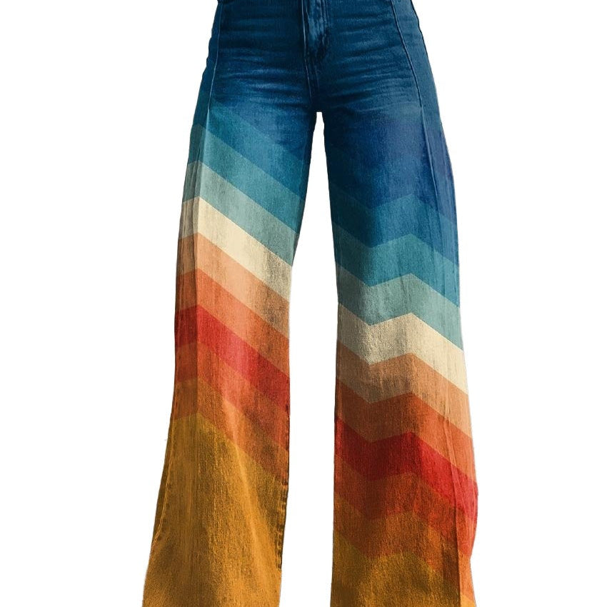 Piroska - Elegáns Retro Zigzag Nadrág